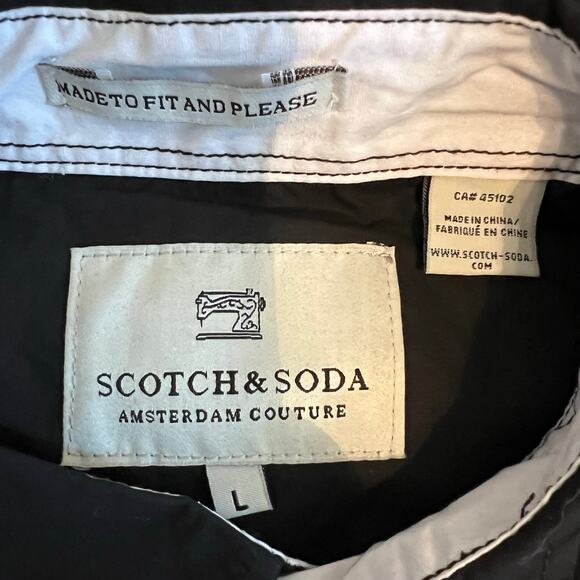 Scotch & Soda Black with White Trim Button Long Sleeve Cotton Size Large - Picture 6 of 6
